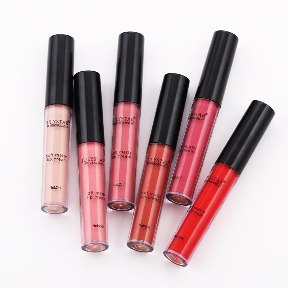 6-Piece Velvet Matte Lip Gloss Set – Bold Shades in a Luxe Gift Box